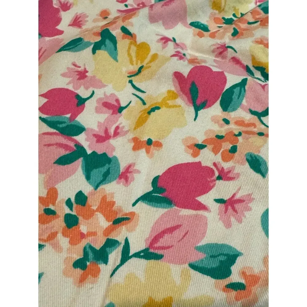 Vintage Hunt Club high waisted pleated floral, pockets, white, pink skirt size 8